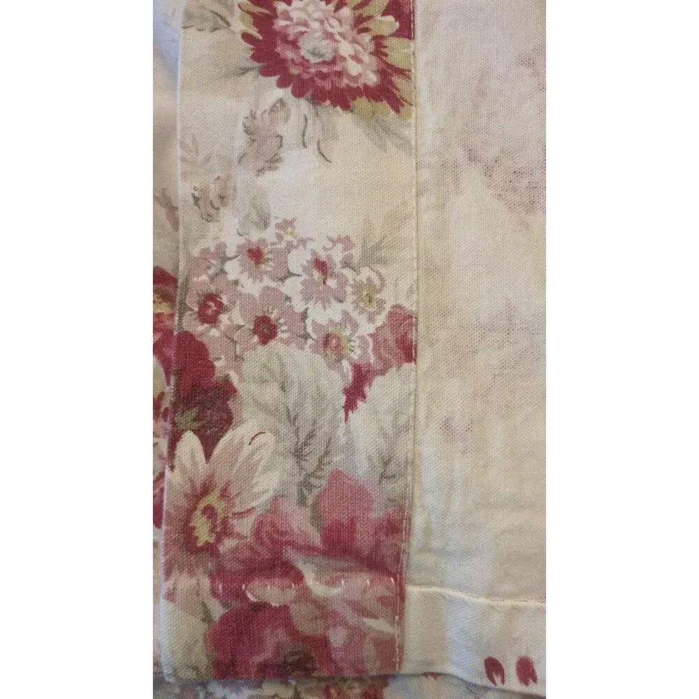 Waverly Norfolk Rose Tab Top Panels Garden Room Set of 2, 44x82 Vintage Cottage